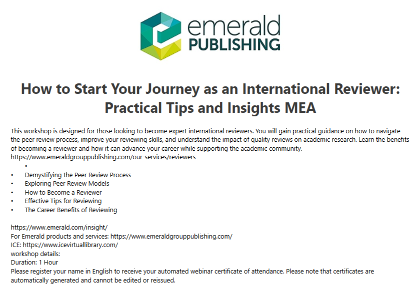 How to Start Your Journey as an International Reviewer Practical Tips and Insights